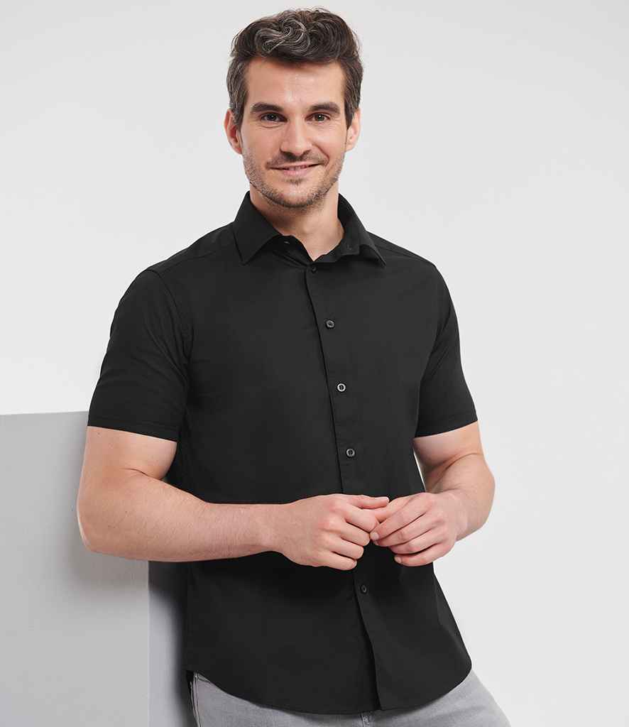 947M Russell Athletic Collection Short Sleeve Easy Care Fitted Shirt
