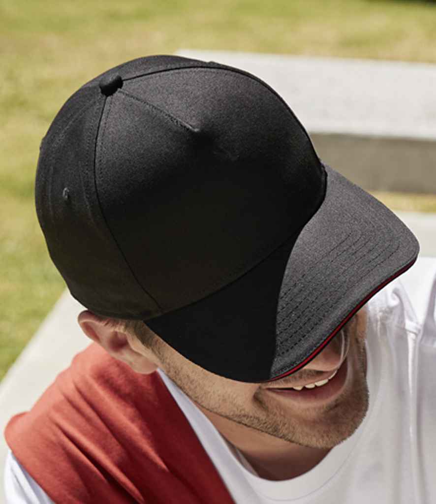 BB825C Beechfield EarthAware® Classic Organic Cotton 5 Panel Sandwich Peak Cap