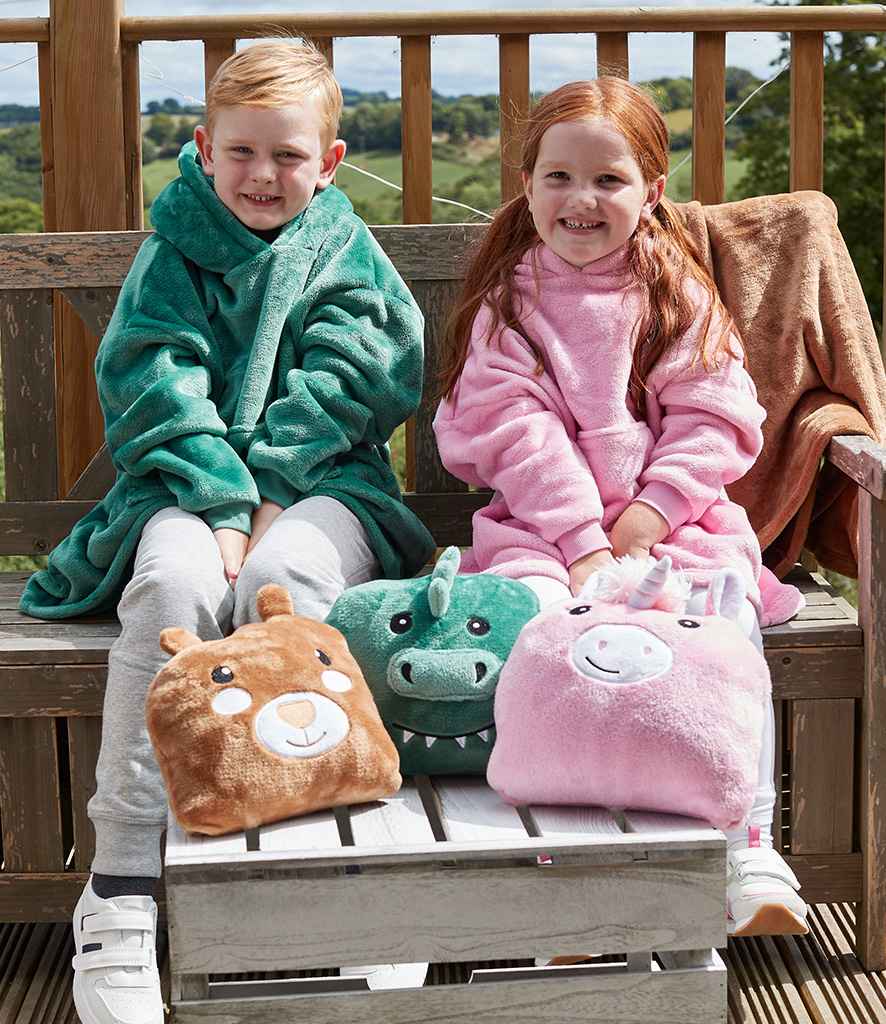 BH103 Brand Lab Kids Character Cushion Hooded Blanket