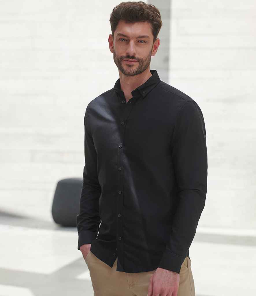 H512S Henbury Modern Long Sleeve Slim Fit Oxford Shirt