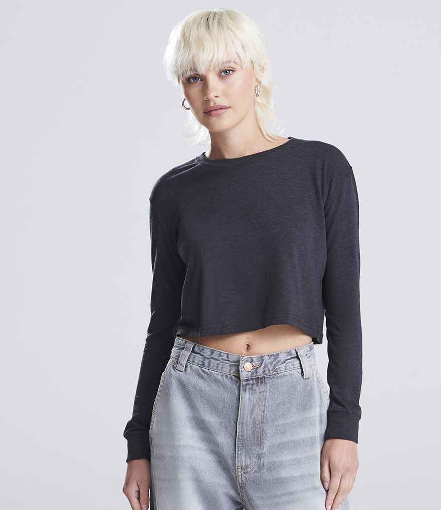 JT016 AWDis Ladies Long Sleeve Cropped T-Shirt