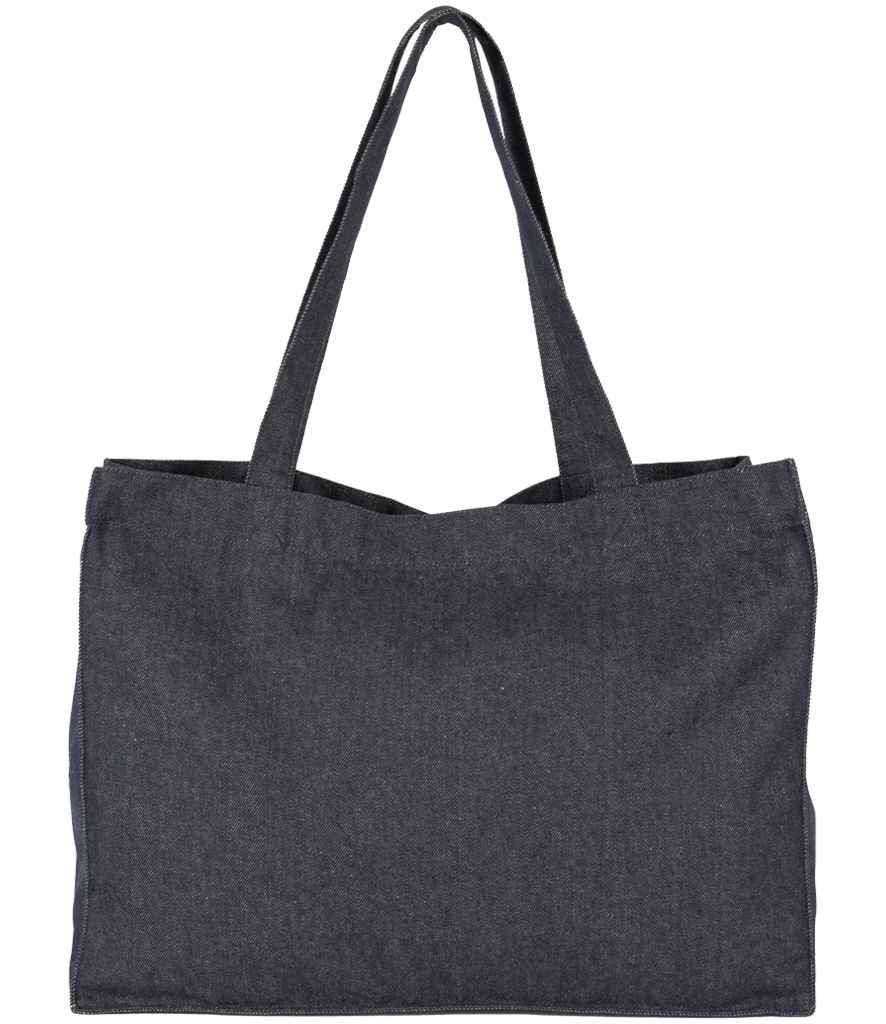 KI5229 Kimood Large Recycled Cotton Denim Look Shopping Bag