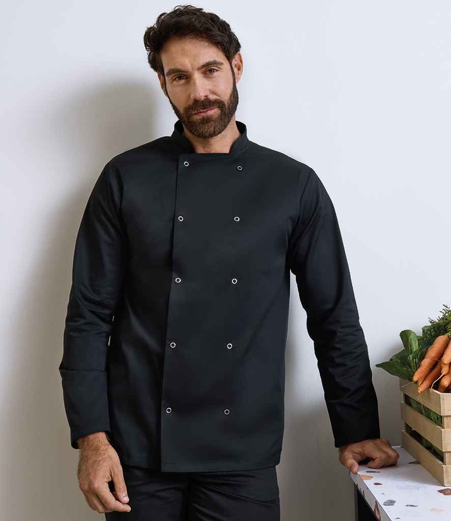 PR665 Premier Unisex Long Sleeve Stud Front Chef's Jacket