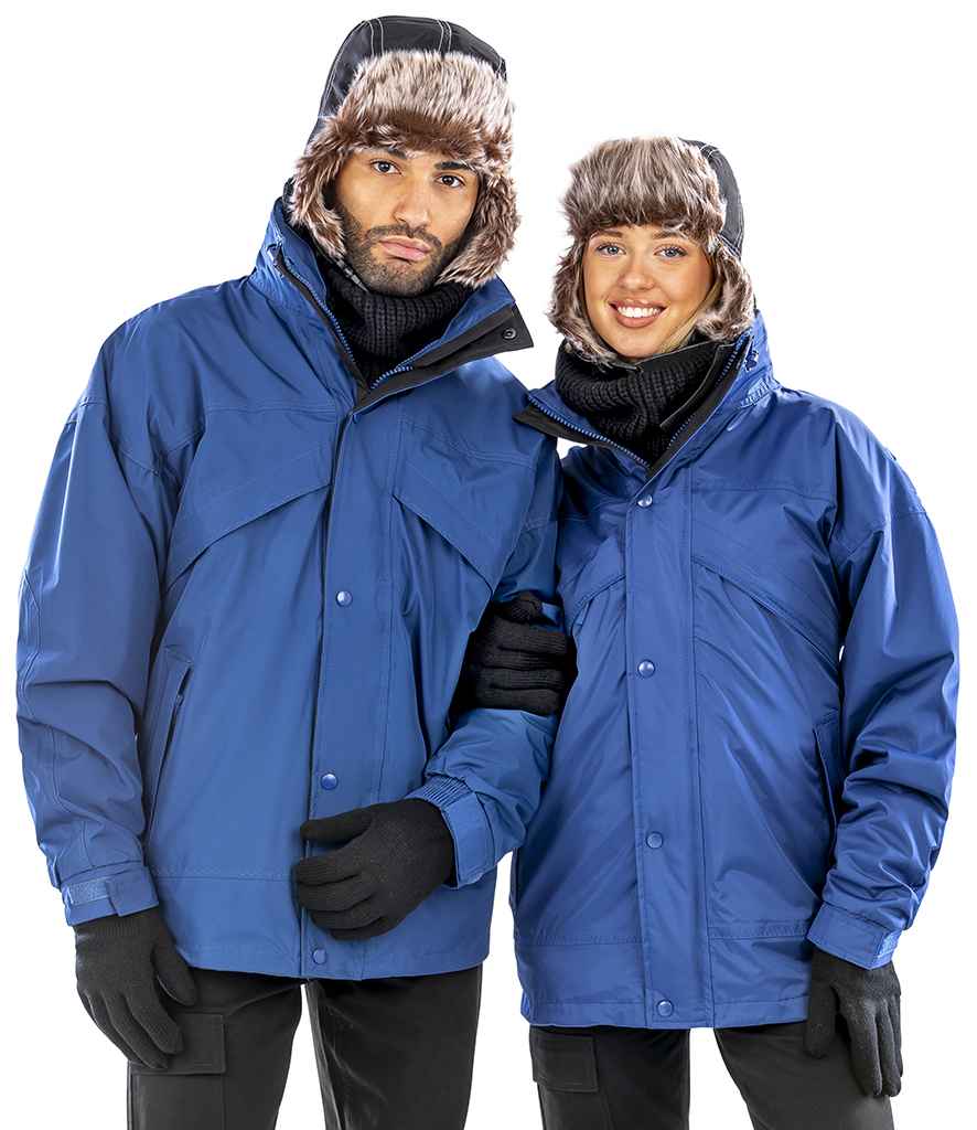 RS68 Result 3-in-1 Waterproof Zip and Clip Fleece Lined Jacket